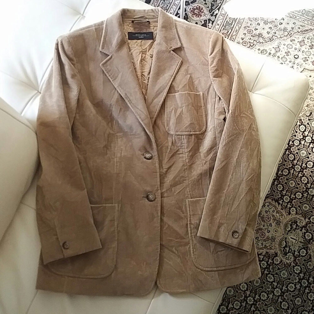 MAXMARA - soft tan boxy curdoroy classic jacket